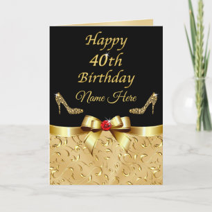 Happy 40th Birthday Card voor haar in 3 grootten Kaart