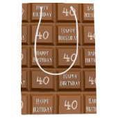 Happy 40th Birthday Chocolate Snoep Bar Medium Cadeauzakje (Voorkant)