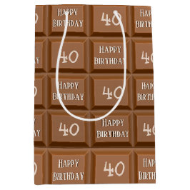 Happy 40th Birthday Chocolate Snoep Bar Medium Cadeauzakje