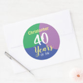 Happy 40th Birthday Classic Round Sticker (Envelop)