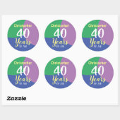 Happy 40th Birthday Classic Round Sticker (Vel)