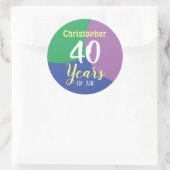 Happy 40th Birthday Classic Round Sticker (Tas)