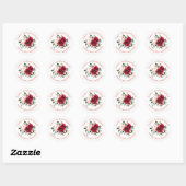 Happy 40th Birthday Floral Custom Envelope Seal Ronde Sticker (Vel)