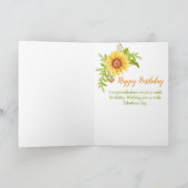 Happy 40th Birthday Floral Sunflower Kaart (Binnen)