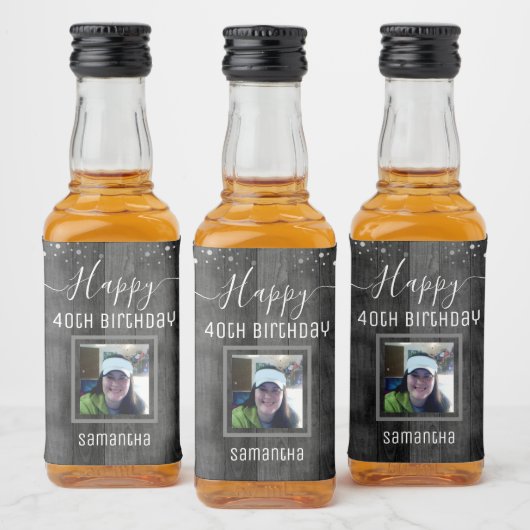 Happy 40th Birthday Fun Bold Confetti Likeurfles Etiket (Flessen)