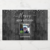 Happy 40th Birthday Fun Bold Confetti Likeurfles Etiket (Enkel label)