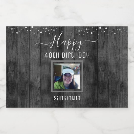 Happy 40th Birthday Fun Bold Confetti Likeurfles Etiket (Enkel label)