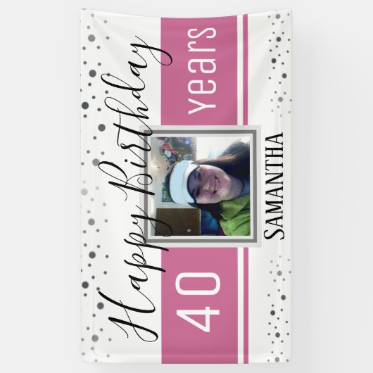 Happy 40th Birthday Fun Bold Confetti Spandoek (Verticaal)