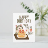 Happy 40th Birthday Funny Cat Humor Retro Joke Briefkaart (Staand voorkant)