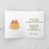 Happy 40th Birthday Funny Cat Humor Retro Joke Kaart (Binnen)