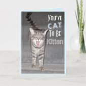 Happy 40th Birthday Funny Cat Kaart (Voorkant)