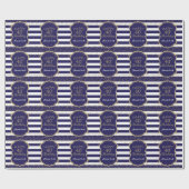 Happy 40th Birthday Gold Glitter en Navy Blue Cadeaupapier (Vlak)