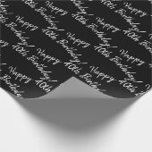 Happy 40th Birthday in zwart Cadeaupapier (Hoek)