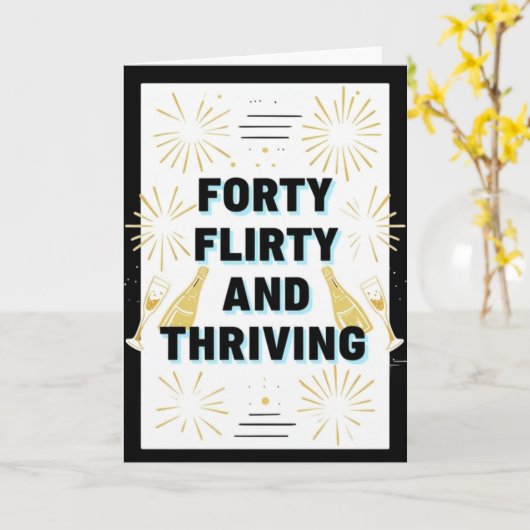 Happy 40th Birthday Kaart (Gele Bloem)