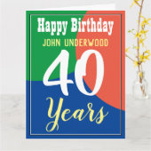 Happy 40th Birthday Kaart (Gele Bloem)