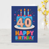 Happy 40th Birthday Kaart (Gele Bloem)