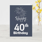 Happy 40th Birthday Kaart (Gele Bloem)