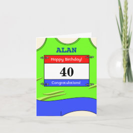 Happy 40th Birthday-kaart voor een runner Kaart