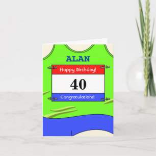 Happy 40th Birthday-kaart voor een runner Kaart