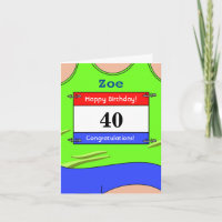 Happy 40th Birthday-kaart voor een runner