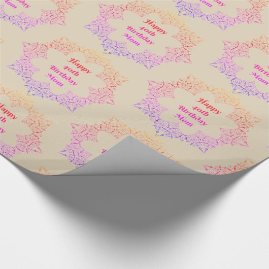 Happy 40th Birthday Mam Cadeaupapier (Hoek)