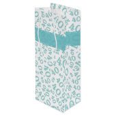 Happy 40th Birthday Number Pattern Blauwgroen/Whit Wijn Cadeautas (Achterkant Gekanteld)