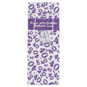 Happy 40th Birthday Number Pattern Cora/White 40 Wijn Cadeautas (Voorkant)