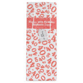 Happy 40th Birthday Number Pattern Coral/White 40 Wijn Cadeautas (Voorkant)