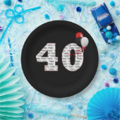 Happy 40th Birthday op zwart papier Bord (Feest)