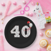 Happy 40th Birthday op zwart papier Bord (Feest)
