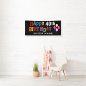 Happy 40th Birthday Party Balloons Black Classic Spandoek (Insitu)