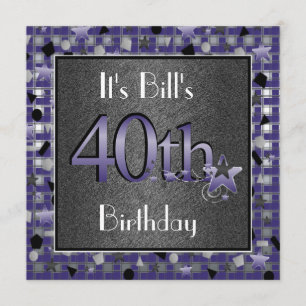 Happy 40th Birthday Party nodigt hem uit Kaart