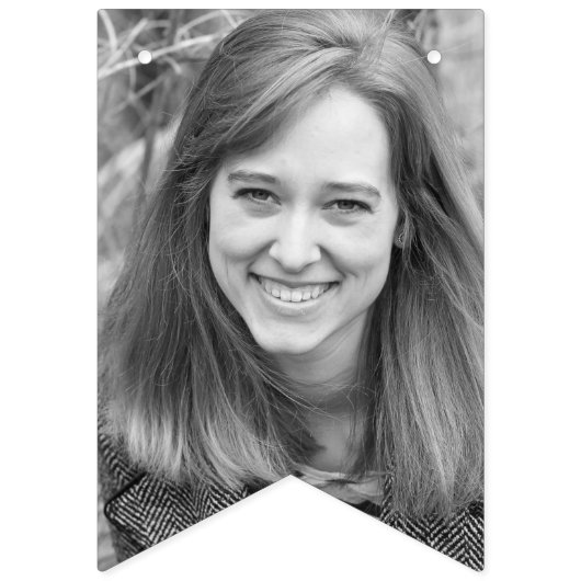 Happy 40th Birthday Photo Black Glitter Vlaggetjes (Eerste vlag)