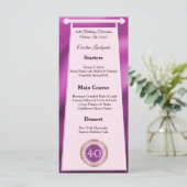 Happy 40th Birthday Pink Glitter Folie Menu (Staand voorkant)