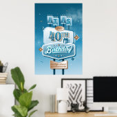 Happy 40th Birthday Poster (24x36) (Thuiskantoor)