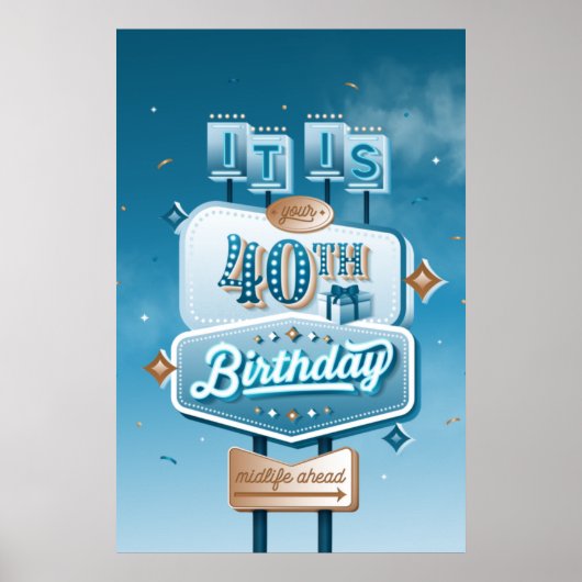 Happy 40th Birthday Poster (24x36) (Voorkant)