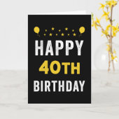 Happy 40th Birthday Quadragenarian Celebration Kaart (Gele Bloem)