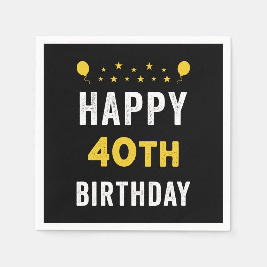 Happy 40th Birthday Quadragenarian Celebration Servet (Voorkant)