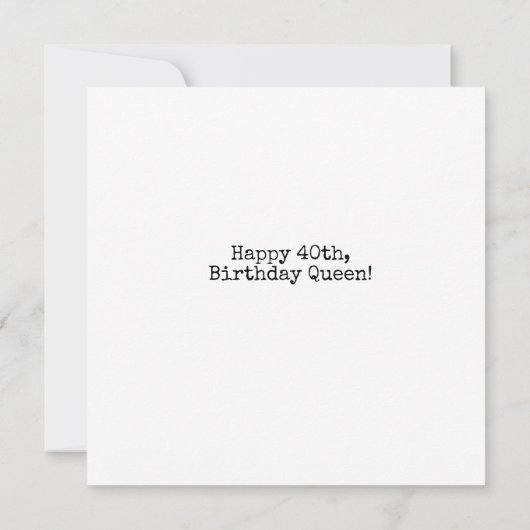 Happy 40th Birthday  Queen Fairy Kaart (Achterkant)