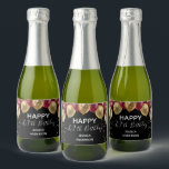 Happy 40th Birthday red en goud Sparkling Wijnetiket<br><div class="desc">Elegant faux burgundy en goudglitterballonnen op de bovenste grens. Alle tekst kan worden aangepast en kan eenvoudig worden gewijzigd voor uw eigen wensen. Elk jaar kan de leeftijd worden gewijzigd</div>