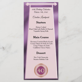 Happy 40th Birthday Roos Gold Glitter Folie Menu