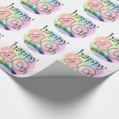Happy 40th Birthday (roze) Cadeaupapier (Hoek)