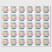 Happy 40th Birthday (roze) Cadeaupapier (Vlak)