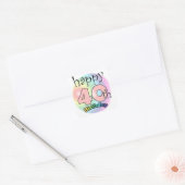 Happy 40th Birthday (roze) Vierkante Sticker (Envelop)