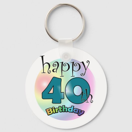 Happy 40th Birthday Sleutelhanger (Voorkant)