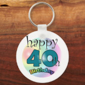 Happy 40th Birthday Sleutelhanger (Voorkant)