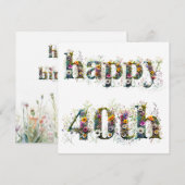 Happy 40th Birthday Sprays van Wildflowers (Voorkant / Achterkant)