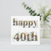 Happy 40th Birthday Sprays van Wildflowers (Staand voorkant)