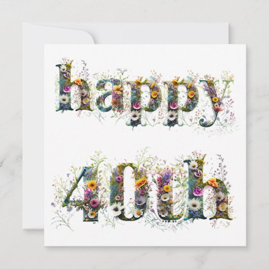 Happy 40th Birthday Sprays van Wildflowers (Voorkant)