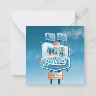 Happy 40th Birthday Stationery Note Kaart Notitiekaartje